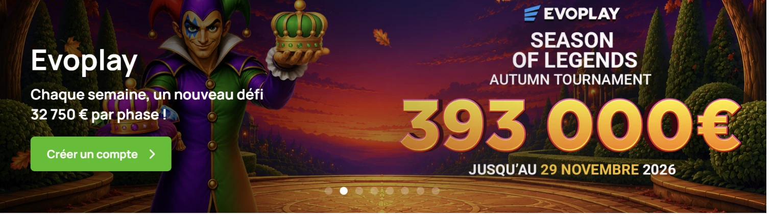 Season of Legends d'Evoplay sur Millionz Casino : 393 000 euros à gagner jusqu'au 29 novembre 2026